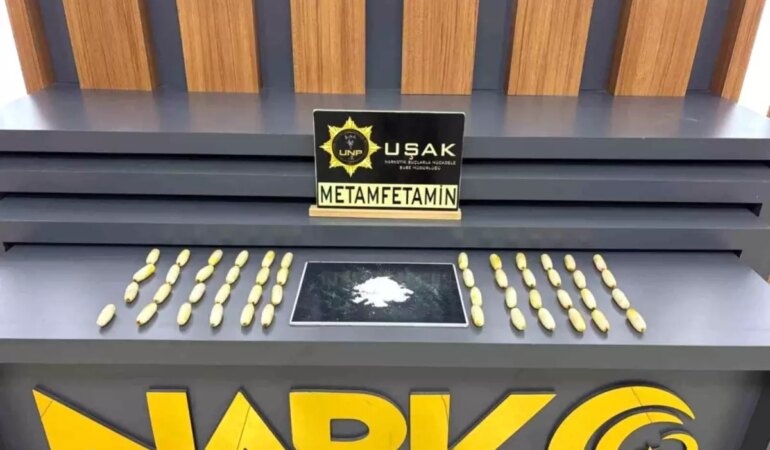 Midelerinden 1 kilo 70 gram metamfetamin çıktı