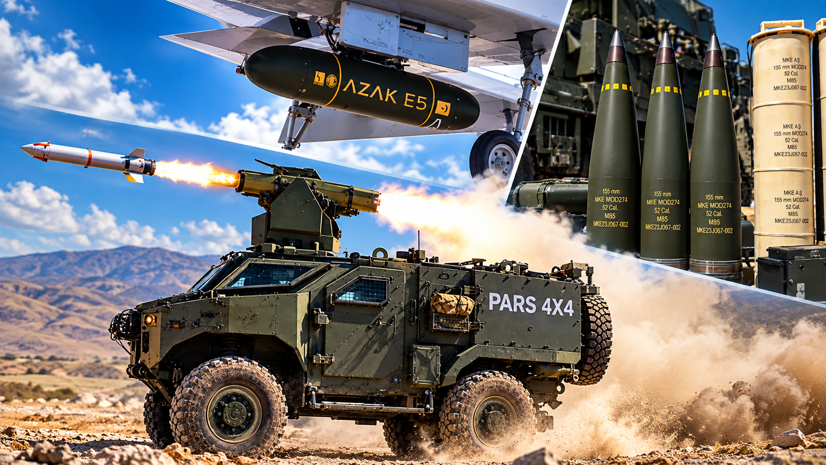 PARS 4x4 Füze Atışı ve Mühimmat Kolajı